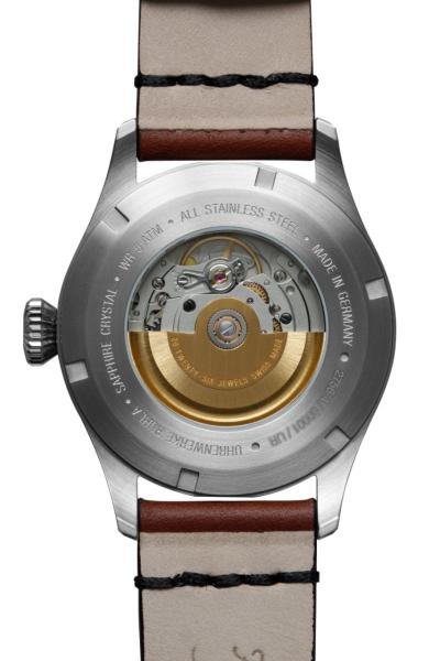 Bauhaus Aviation Herrenuhr Automatik mit Datum und Lederarmband